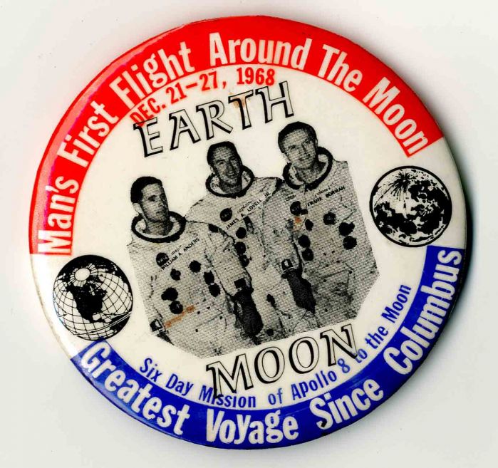 Man's First Flight Around the Moon Pin - 1968 - Apollo 8