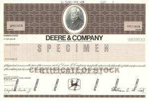 Deere and Co. - Specimen Stock Certificate