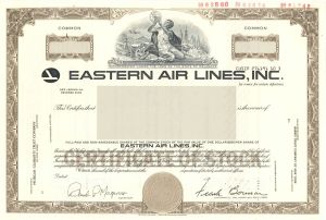 Eastern Air Lines, Inc. - Specimen Stock Certificate
