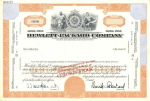 Hewlett-Packard Co. - Specimen Stock Certificate