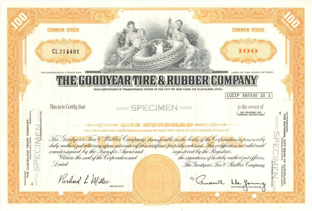 Goodyear Tire and Rubber Co. - Specimen Stock Certificate