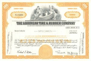 Goodyear Tire and Rubber Co. - Specimen Stock Certificate