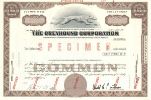 Greyhound Corporation - Viad Corp - Specimen Stock Certificate