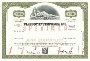 Playboy Enterprises, Inc. - Specimen Stock Certificate