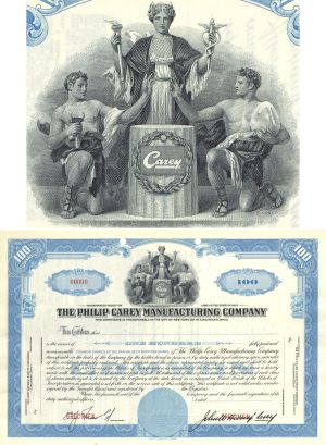 Philip Carey Manufacturing Co. - Specimen Stock Certificate