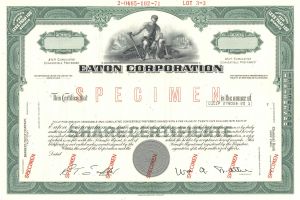 Eaton Corporation - Specimen Stock Certificate