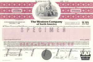 Western Company of North America - Specimen Bond