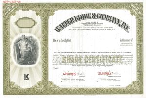 Walter Kidde and Co., Inc. - Specimen Stock Certificate