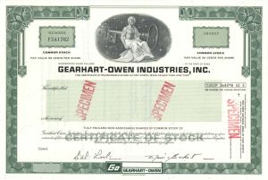 Gearhart-Owen Industries, Inc. - Specimen Stock Certificate