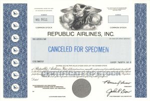 Republic Airlines, Inc. - Specimen Stock Certificate