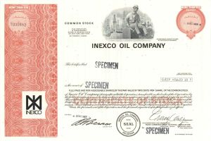 Inexco Oil Co. - Specimen Stock Certificate