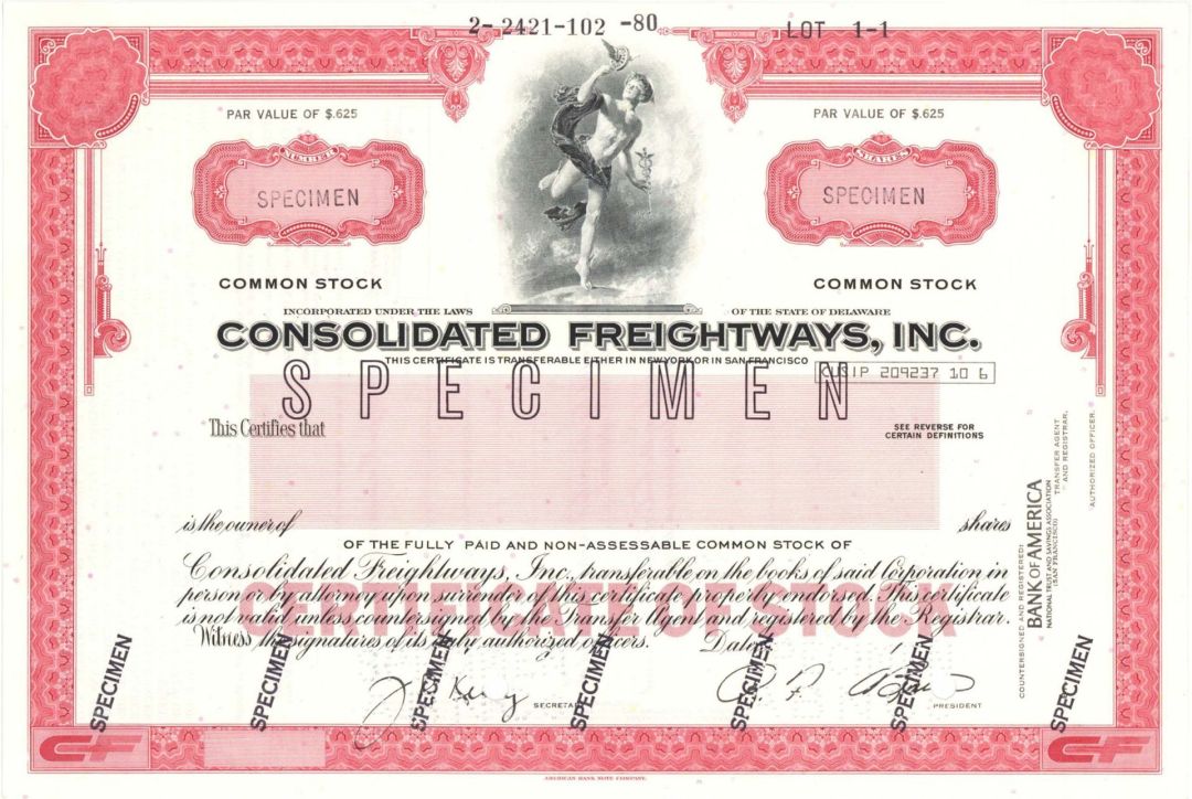 Consolidated Freightways, Inc. - Specimen Stock Certificate