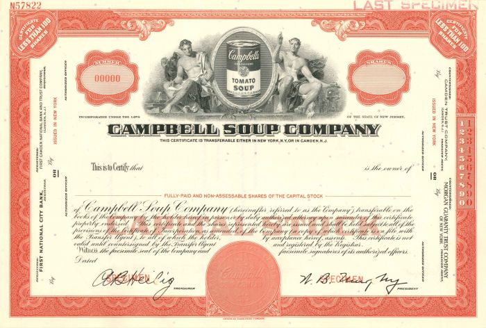 Campbell Soup Co. - Stock Certificate