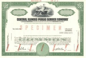 Central Illinois Public Service Co. - Stock Certificate