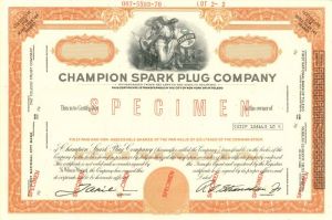 Champion Spark Plug Co. - Stock Certificate