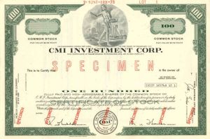 CMI Investment Corp. - Stock Certificate