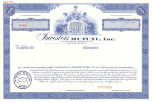 Investors Mutual, Inc. - Specimen Stock Certificate