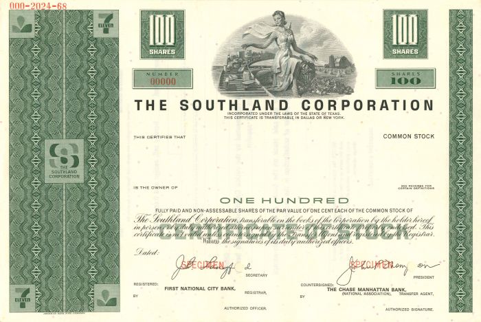 Southland Corporation - Stock Certificate