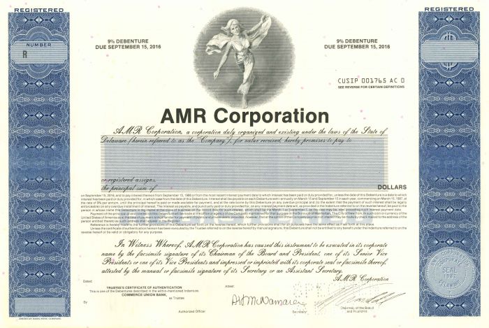 AMR Corporation - Specimen Stock Certificate