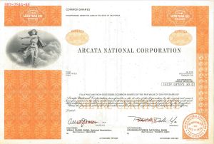 Arcata National Corporation - Stock Certificate