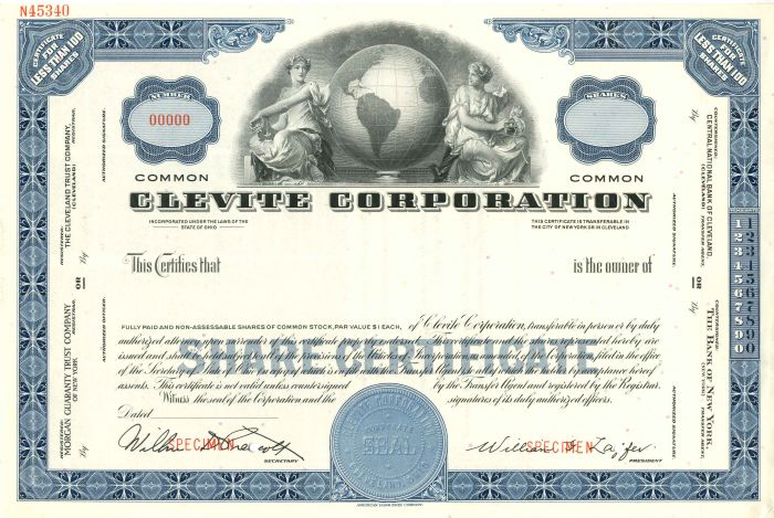 Clevite Corporation - Stock Certificate