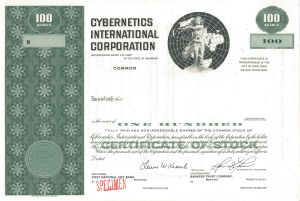 Cybernetics International Corporation - Specimen Stock Certificate