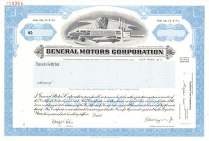 General Motors Corporation - dated 2003 Specimen Stock Certificate - Very Rare as a Specimen