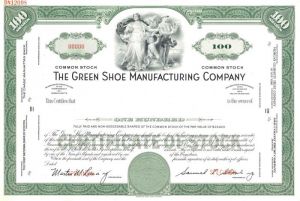 Green Shoe Manufacturing Co. - Stock Certificate