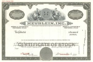 Heublein, Inc. - Specimen Stock Certificate