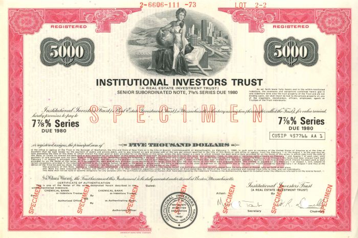 Institutional Investors Trust - $5,000 or $1,000 - Bond