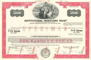 Institutional Investors Trust - $5,000 or $1,000 - Bond