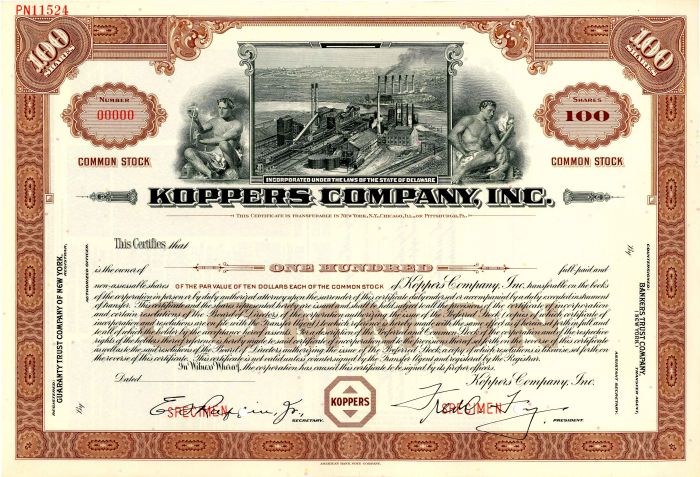 Koppers Co., Inc. - Stock Certificate