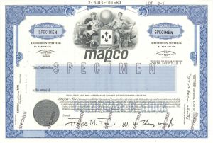 Mapco Inc. - Specimen Stock Certificate - Pipeline Company