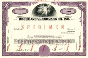 Moore and McCormack Co., Inc. - Stock Certificate