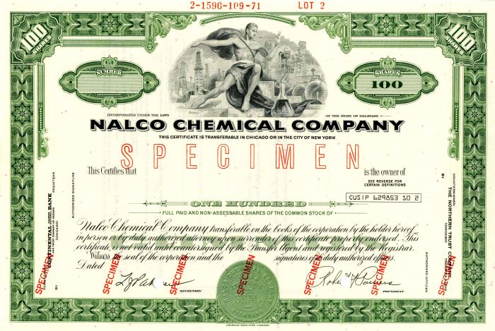 Nalco Chemical Co. - Stock Certificate