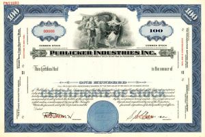 Publicker Industries Inc. - Beverage Stock Certificate