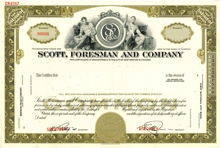 Scott, Foresman and Co. - Stock Certificate