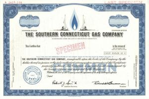 Southern Connecticut Gas Co. - Utility Stock Certificate
