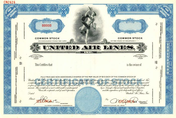 United Air Lines, Inc. - Stock Certificate