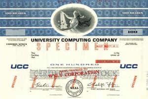 University Computing Co. - Stock Certificate