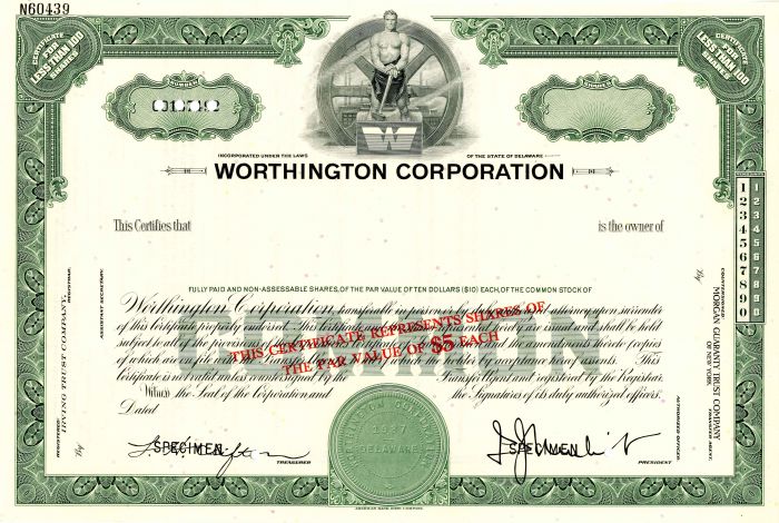 Worthington Corporation - Stock Certificate