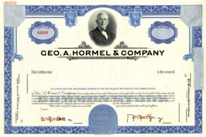 Geo. A. Hormel and Co. - Stock Certificate
