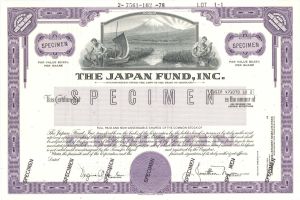 Japan Fund, Inc. - Specimen Stock Certificate