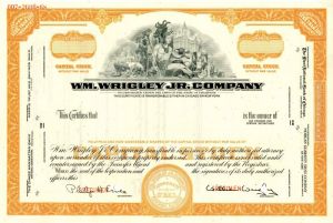 Wm. Wrigley Jr. Co. - Specimen Stock Certificate