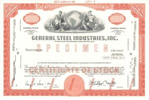 General Steel Industries, Inc. - Specimen Stock Certificate