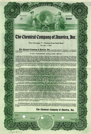 Chemical Co. of America, Inc. - $500 Bond