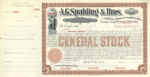 A.G. Spalding and Bros. - Specimen Stock Certificate - Famous Sporting Goods Company