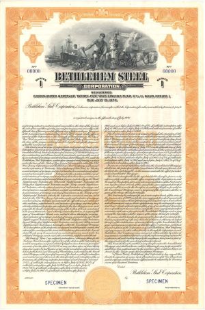 Bethlehem Steel Corp. - $1,000 Specimen Bond