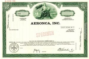 Aeronca, Inc. - Specimen Stock Certificate