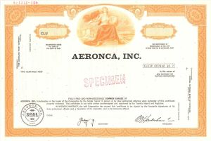 Aeronca, Inc. - Specimen Stock Certificate